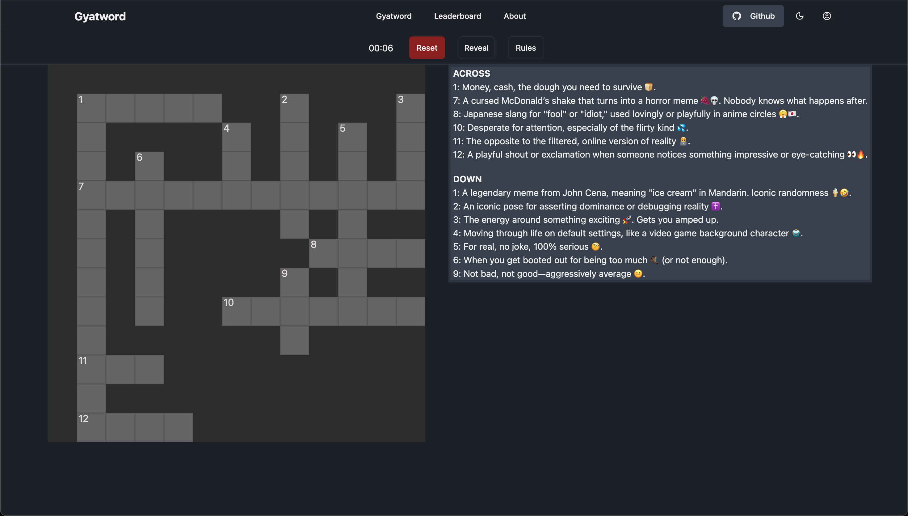 GyatWord website preview
